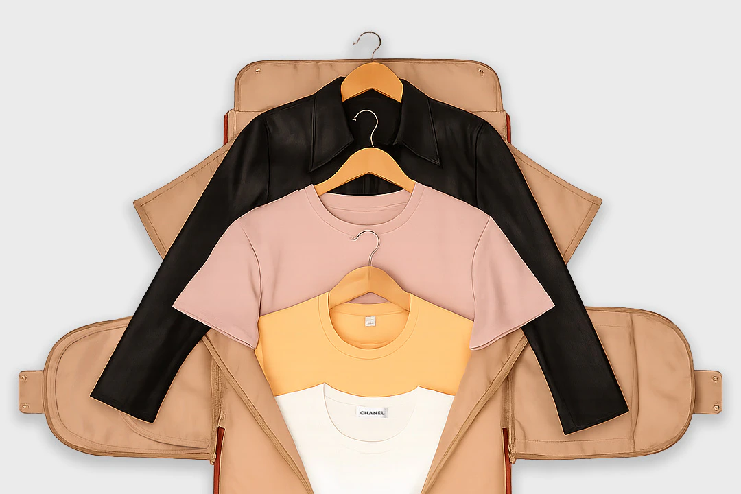 SVANDY leather travel bag details and texture